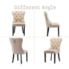 Dining Chairs Set of 4 Mid Century Modern Tufted Chairs Armless Rubber Wood Vintage Chairs Upholstered Nailhead Side Chair 4
