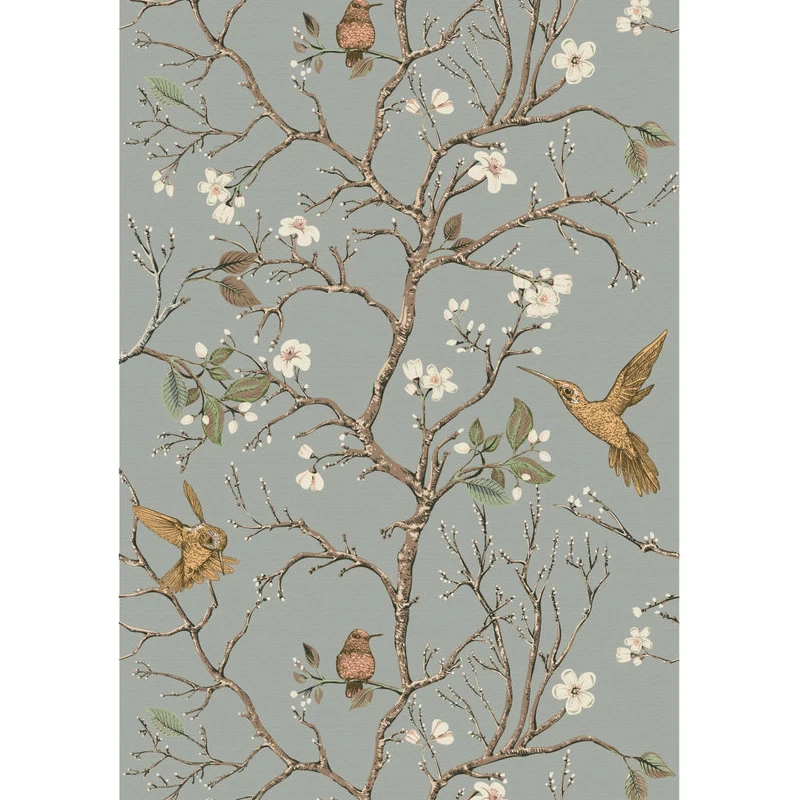 Yellow Bird Self Adhesive Wallpapers Wall Decor Trees in Autumn Birds Removable Peel and Stick Wall Stickers for Bedroom Cabin