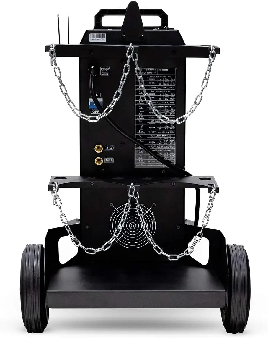 MP250i Elite Multi-Process Welder MIG-TIG-ARC Welding Machine Set Rated Duty Cycle of 60% at 250 Amps Black