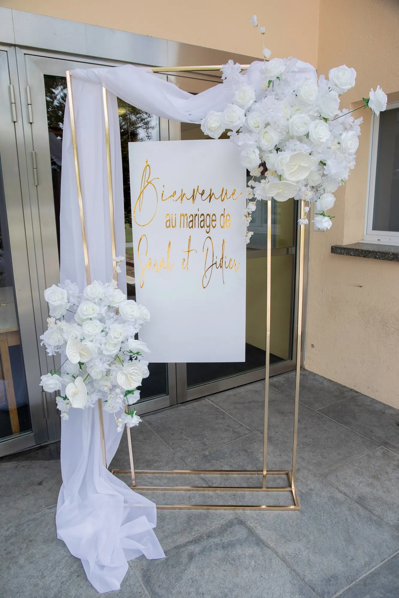 Wedding Arch Square Backdrop balloon Stand Background Shiny Metal Gold Plating Outdoor Artificial Flower Door Shelf Frame wedding arch stand party arch set wedding arch set balloon arch kit