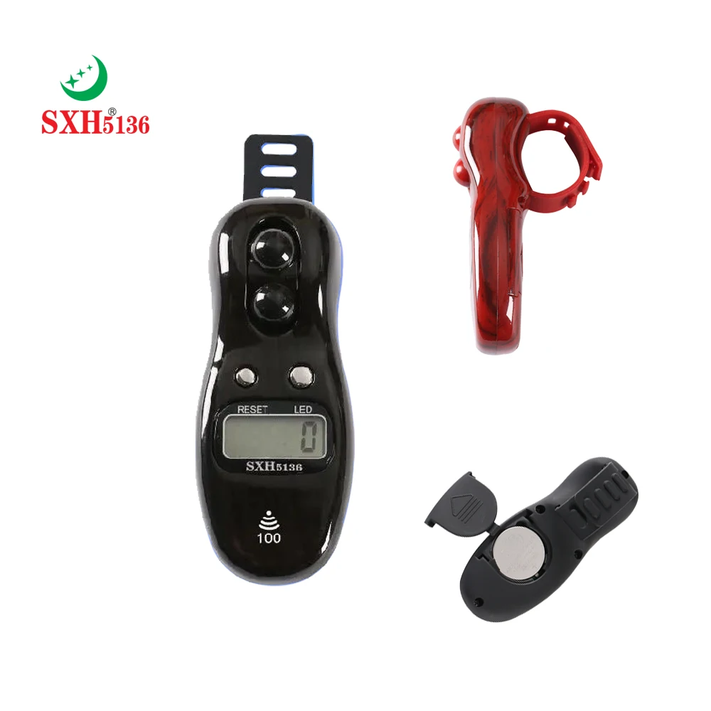 Hand Tally Counter Smart Zikr Ring Electric Ring Rosary Finger Tally Counter Beep Sound Battery Replaceable LED Digital