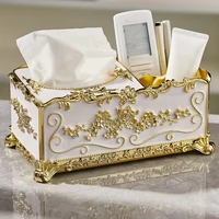 1PC Multifunctional European style tissue box, living room desktop remote control storage box 2