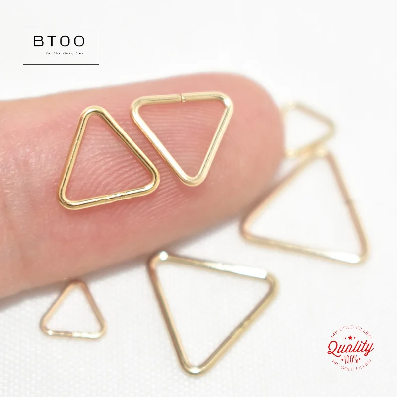 14K Gold Filled Open/Closed Triangle Jump Rings For Making DIY Jewelry Findings