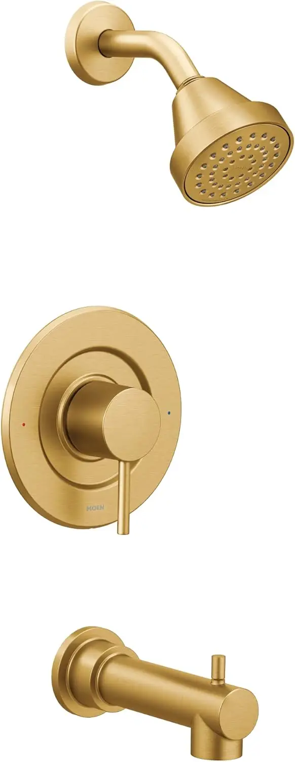 Brushed Gold Eco-Performance Posi-Temp Pressure Balancing Modern Tub and Shower Trim Kit Featuring Shower Head Lever Handle