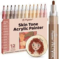 12 Colors Skin Tone Acrylic Paint Pens,  3.0mm Medium Tip Paint Markers for Wood,Glass,Fabric,Rocks Painting Paint Pens 1