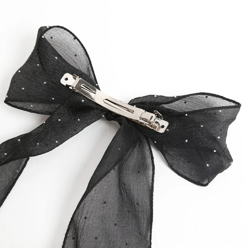 Shining Sweet Chiffon Bow Hair Clips Elegant Ribbon Ponytail Clip Women Girl Sweet Headbands Hairpin Hairgrip Hair Accessories