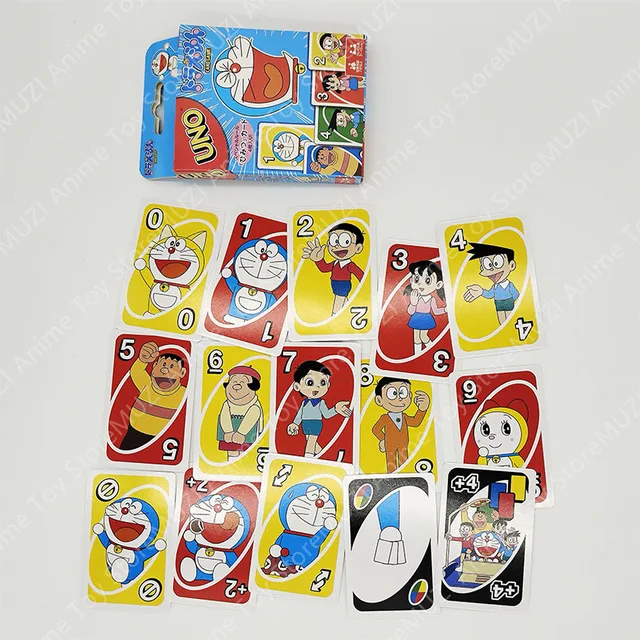 Mattel Uno Doraemons Poker Cartoon Anime Games Cards Real Family Funny Multiplayer Game Poker Kids Fun Playing Cards Toys Gifts 6