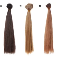 1 pièces cheveux Refires Bjd cheveux 25 cm * 100 CM noir rose marron kaki blanc gris couleur longue perruque droite cheveux pour 1/3 1/4 BJD bricolage 6