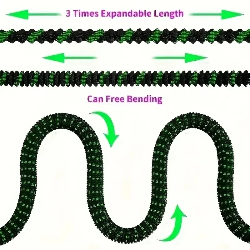 Expandable magic garden hose with 3/4" connector, sprayer, and sprinkler head – CyberStreetOne 3 times expandable length