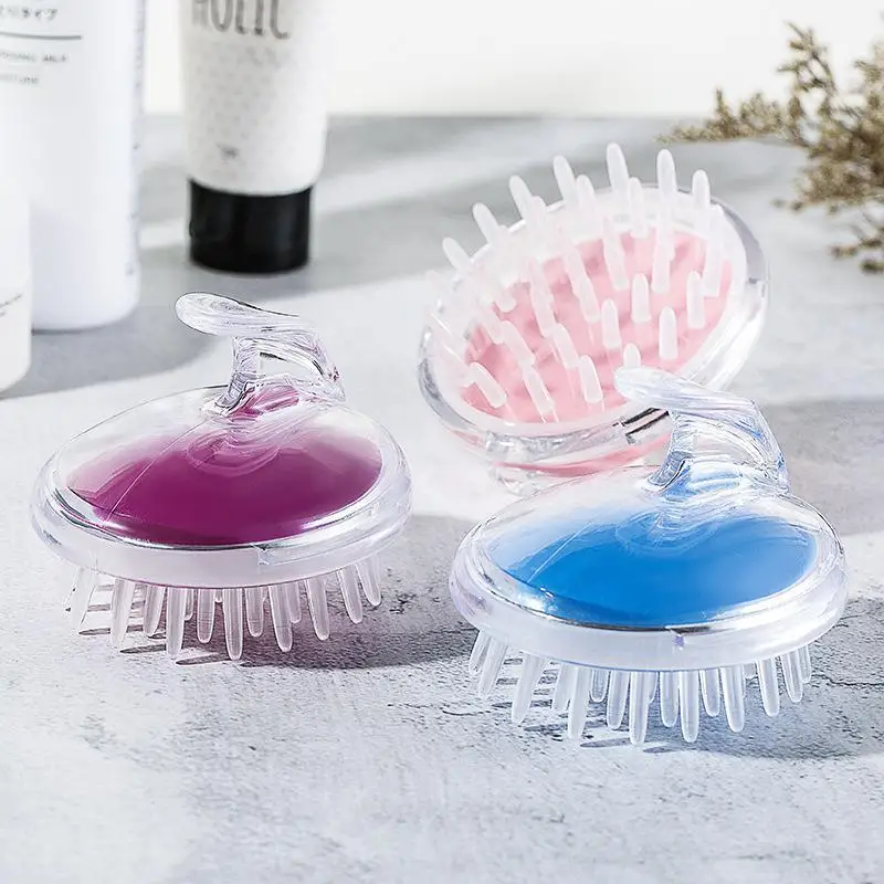 

Shampoo Crystal Transparent Head Massage Brush Massage Brush Silicone Bath Comb