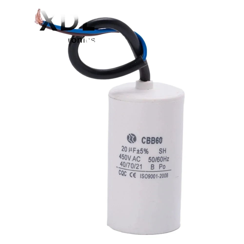 CBB Capacitor Motor Capacitor CBB60 start capacitor 2/4/5/8/10/12/15/20/80 UF water pump drying dehydration washing machine capacitor