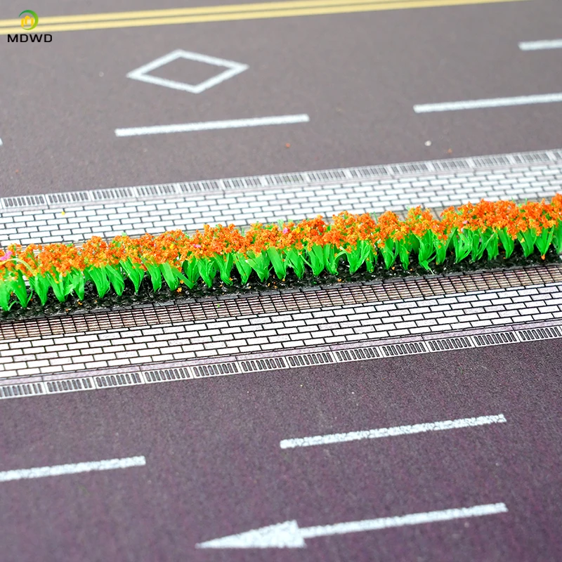 Artificial Miniature Shrub Strip Green Belt Model Grass Strip Fence Sand Table Scene Manual DIY Material Realistic Garden Decor 5