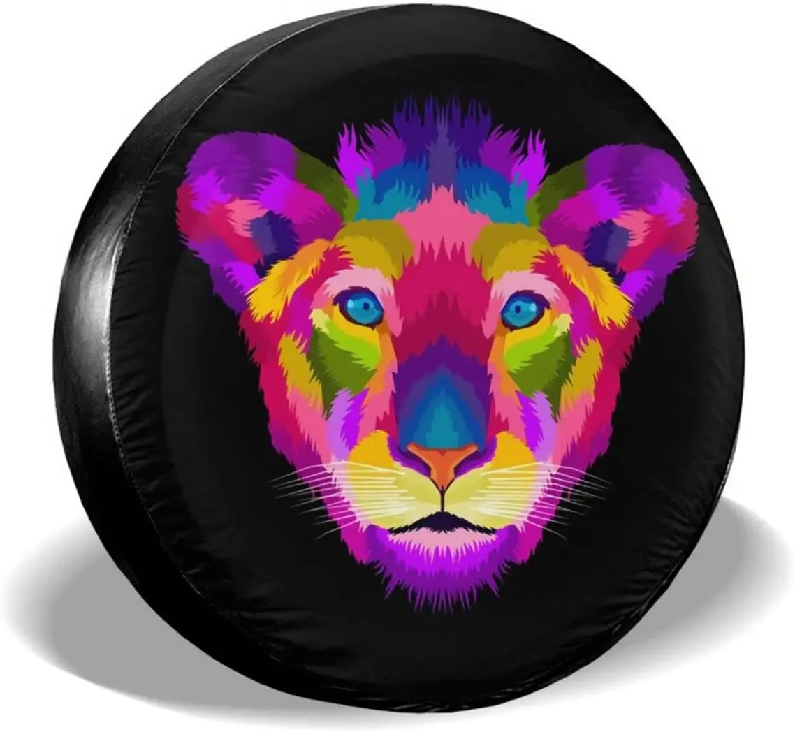 

Colorful Lion Spare Tire Cover Waterproof Dust-Proof Wheel Protectors Universal for Trailer,,SUV,RV and Many Vehicle
