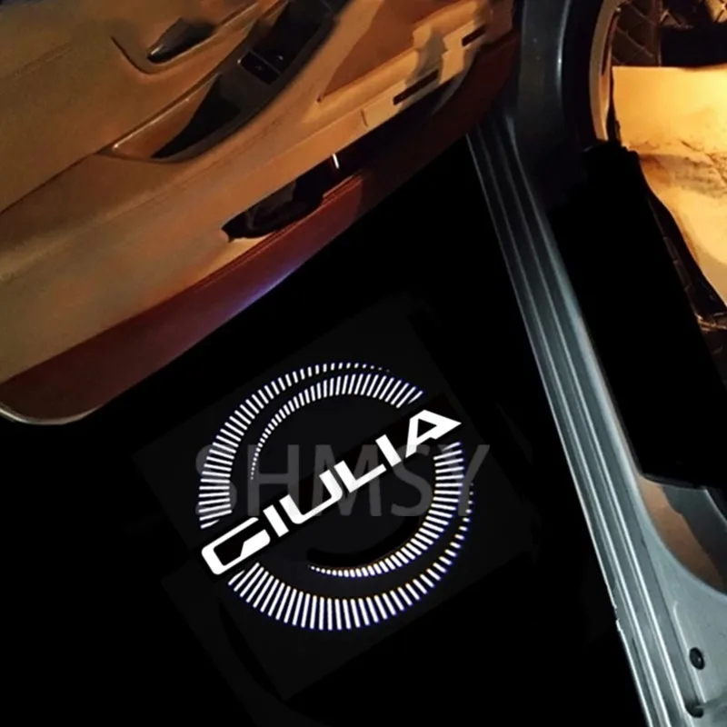 thumbnail image 1 of 2X LED Car Door Shadow Ghost Courtesy Light Proyector de logotipo Accesorios para Alfa Romeo Giulia 2016 2017 2018 2019 2021 2020 2022, 1 of 5