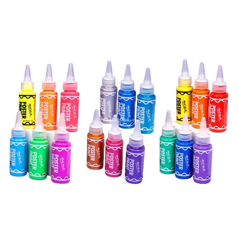 

6 Colors Washable Finger Paint Tempera Paint Set for Kid Age 3 +, 60ml/Bottle Dropship