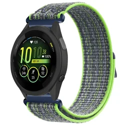 Nylon Loop Wristband Strap - 22mm/20mm - Universal Fit - 20mm width (Flash green blue)
