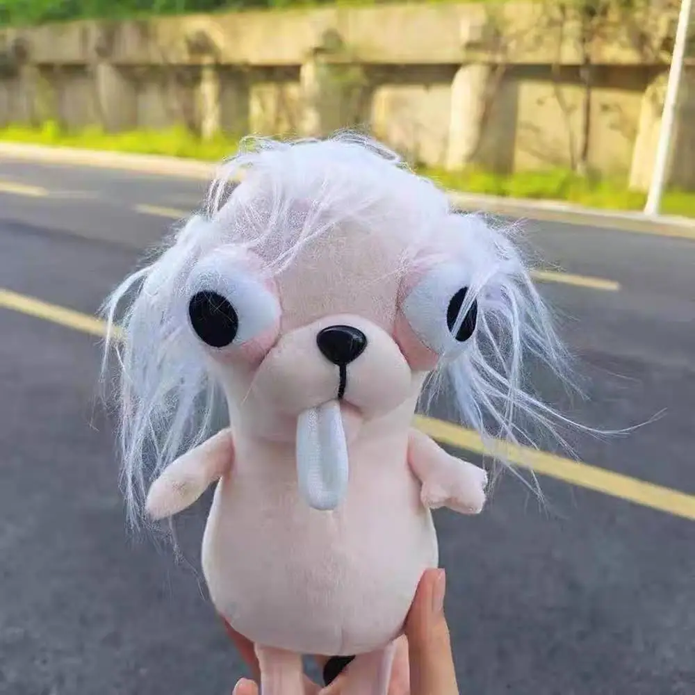 Plush Pet Puppy Keychain Stuffed Animals Chihuahua Doll School Backpack Pendant Pet Gift Kids Toy