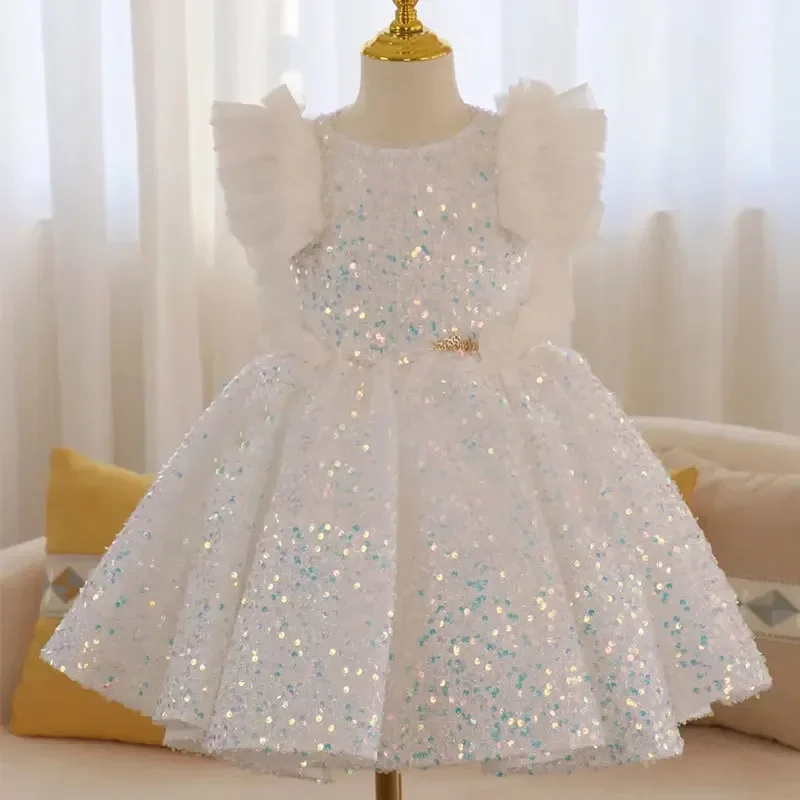 Kids White Princess Party Dress GFGD510