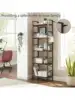 5 Tier Bookshelf 5 Tier Bookshelves Home Office Bookcase Shelf Storage Organizer Industrial Narrow Bookcase Display Stan 2
