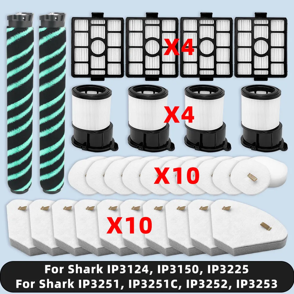 متوافق مع ( Shark IP3124, IP3150, IP3225, IP3251, IP3251C, IP3252, IP3253 ) إكسسوارات قطع الغيار فرشاة دوارة فلتر رغوة Hepa