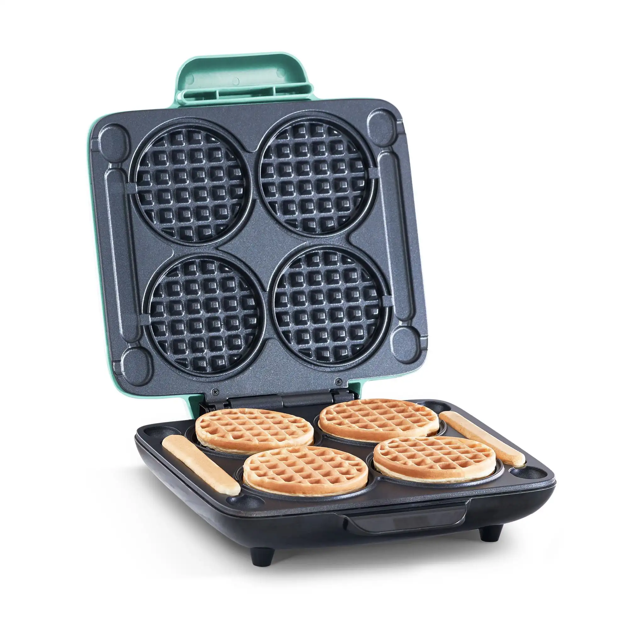 

Multi Mini Waffle Maker: Four Mini Waffles, Perfect for Families and Individuals, 4 Inch Dual Non-stick Surfaces with Quick