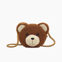 Cartoon Plush Crossbody Bag Cute Animal Bear Coin Wallet Boys and Girls Mini Shoulder Bag 2