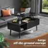 Lift Top Coffee Tables for Living Room,Rising Tabletop Wood Dining Center Tables with Storage Shelf and Hidden Compartment 2