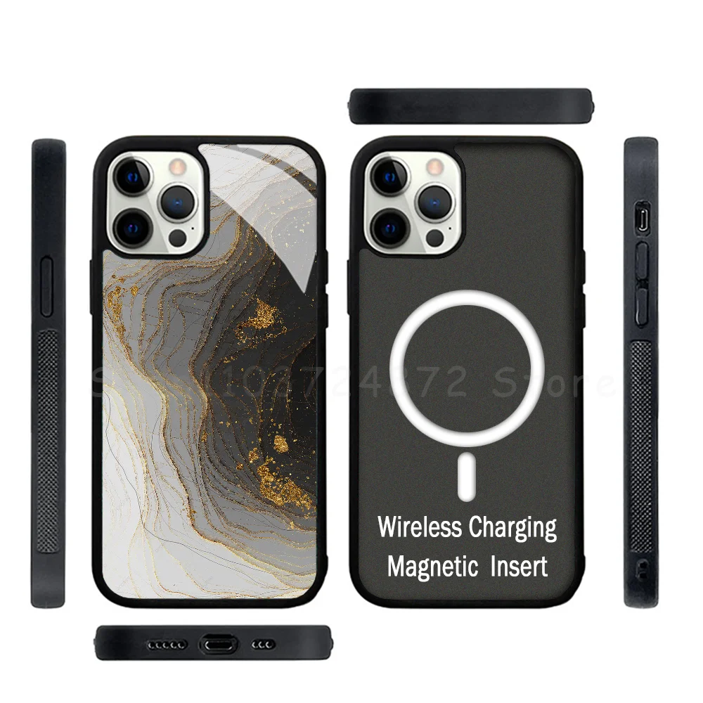 

Marble Strong Magnetic For IPhone 15 14 13 Pro Max 11 12 Mini For Magsafe