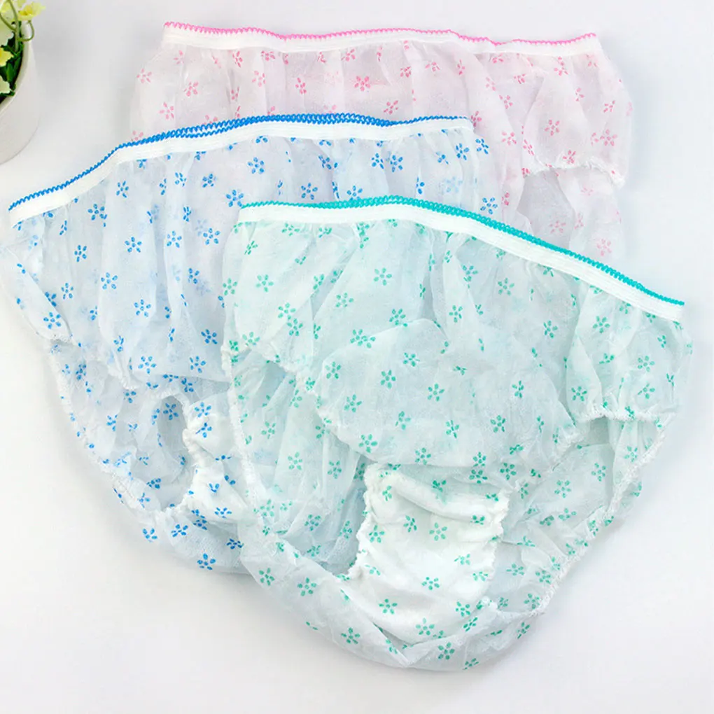 

7x Women Disposable Underwear Made Of Non-woven Fabric Convenient And Non-toxic Breathable Cotton