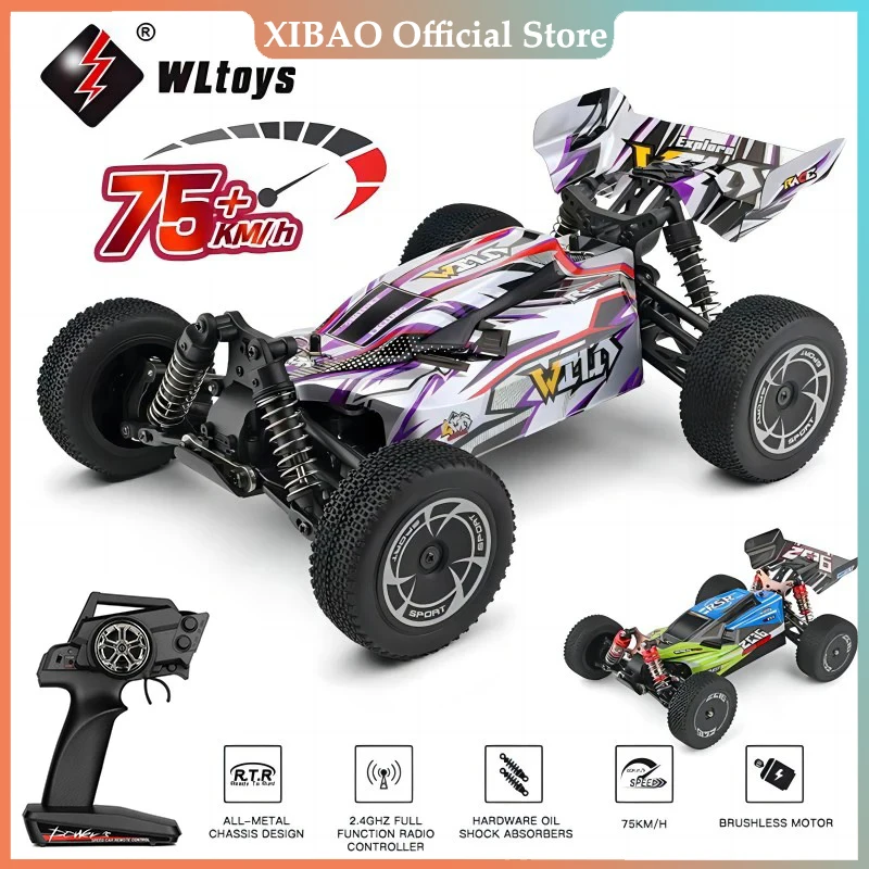 WLtoys 144016 быстрые радиоуправляемые автомобили 35 км/ч или 75 км/ч 1/14 внедорожник 4WD Дрифт игрушки, 2,4G монстр-Трак с дистанционным управлением для взрослых и детей