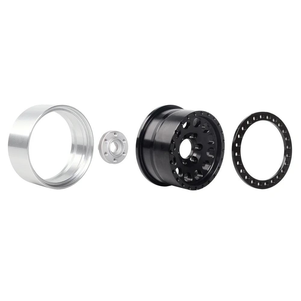 RC Crawler Wheel Rim INJORA 4Pcs CNC Aluminum Alloy 1.9 Beadlock For 1/10 RC Crawler Car Axial SCX10 90046 AXI03007 TRX4 VS4-10 Redcat Gen8