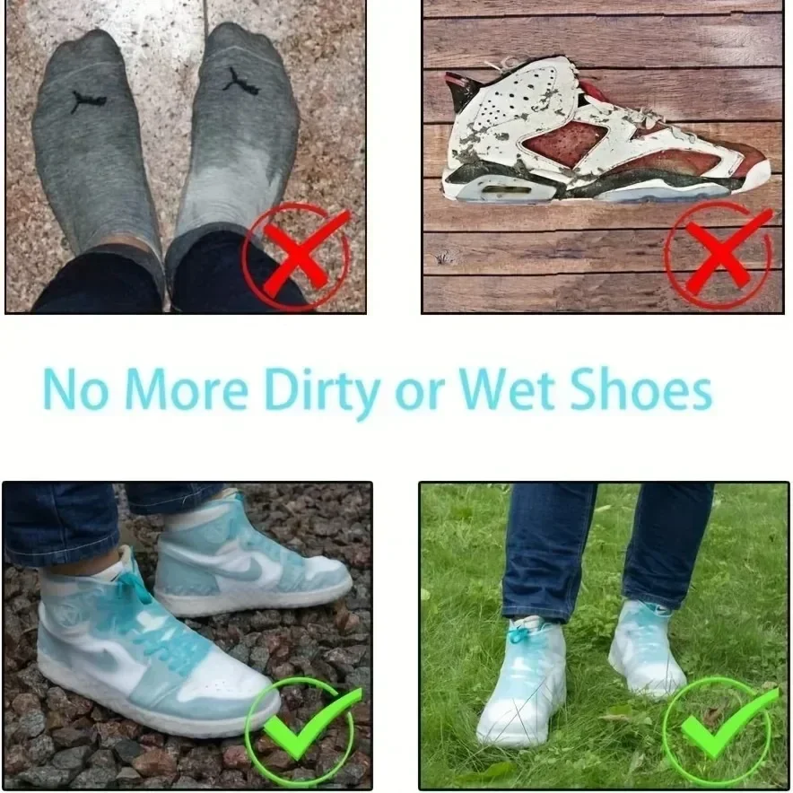 Shoe Waterproof Shoes Covers Rain Boots for Women Cover Biker Raincoat Pair Outdoor Rubber Boot Footwear Equipment Gear Home