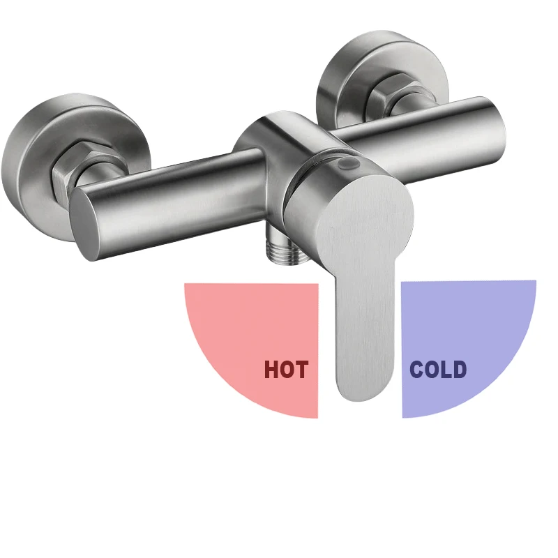 SUS304 stainless steel bathroom shower faucet wall-mounted shower cylinder faucet hot and cold water control valve switch faucet 2