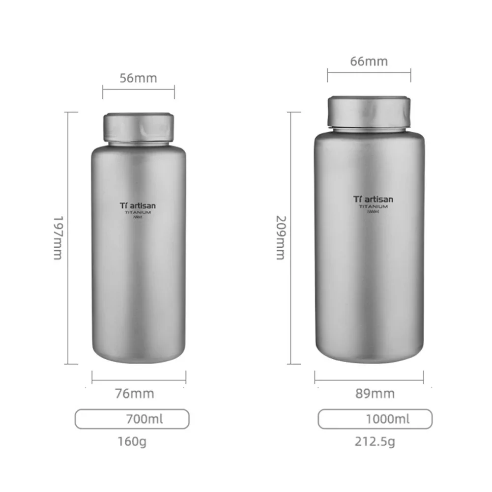 700ml 1L Titanium Water Bottle Outdoor Camping Large Capacity Resistant sports water bottle portable water bottle