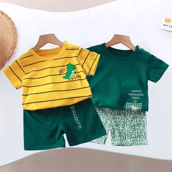 Kids Clothes Set Baby Boy/Girl T-Shirt + Shorts Summer Clothing Cotton Cartoon Casual Boys Tracksuit Children Baby Clothes Set