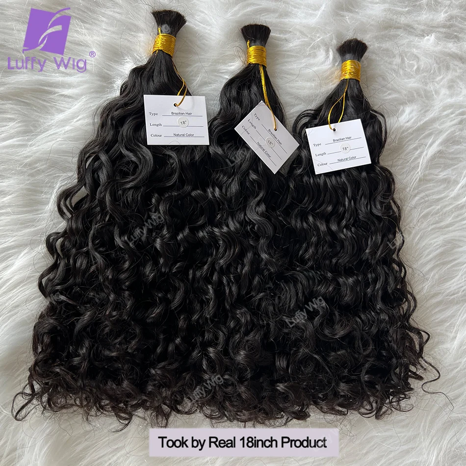 Curly Bulk Human Hair For Braiding Brazilian Remy Double Drawn Hair Bundles Boho Box Braids No Weft Extensions Luffy human hair extensions human hair for braiding