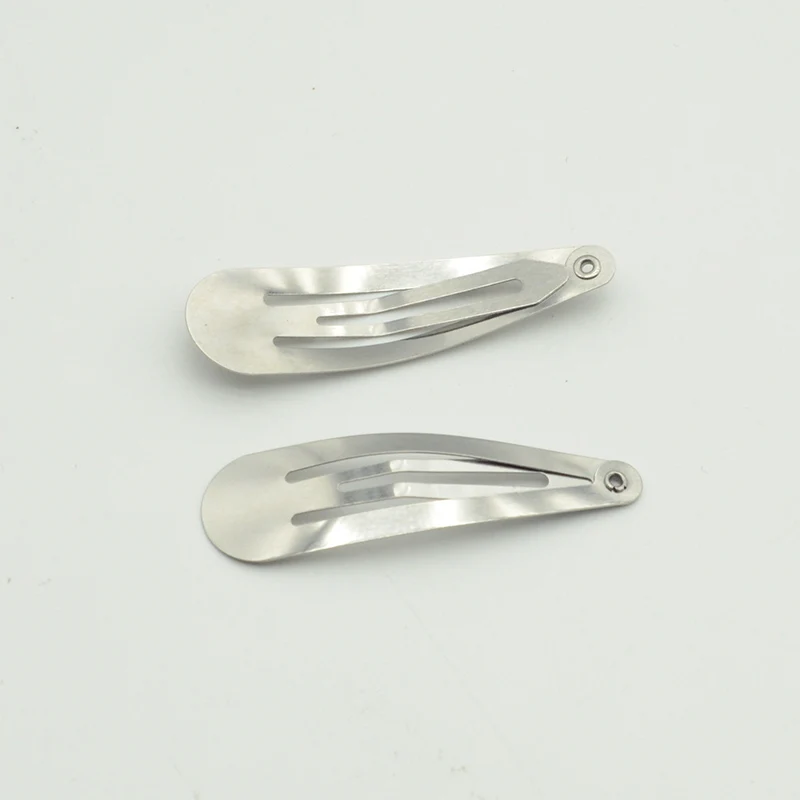 20-100PCS Plus Thick Silver Tear Drop Metal Snap Hair Clips No Hole Plain  Hairpins for