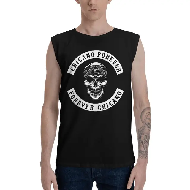 Chicano Skull With Bandana Biker Style Rocker Tank Tops Vest Sleeveless Shirt Cool Trend Hip Hop Hot Deals - Tank Tops -