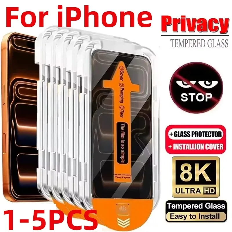 1-5PCS Oleophobic Coating Dust Free Easy Installation Privacy Screen Protector For iPhone 16 15 14 13 12 11 17ProMax XR 16 Plus