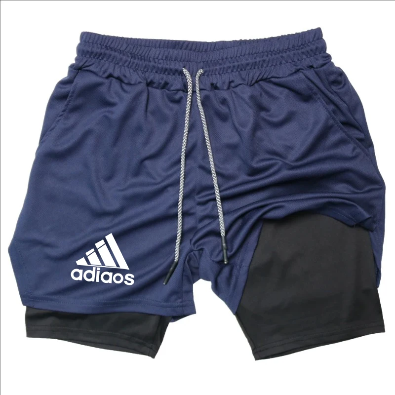 Men Shorts Men'S Compression Shorts Summer Gym Fitness Running Training Sports Shorts Two-In-One Mesh Breathable Quick-Drying