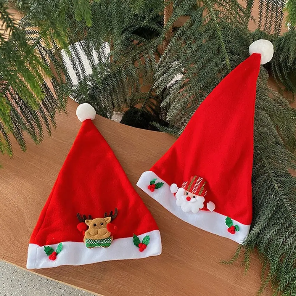 

Trendy Embroidery Santa Claus Lovely Letter Christmas Accessory Elk New Year Cap Christmas Hat Girl Hat Cotton Hat