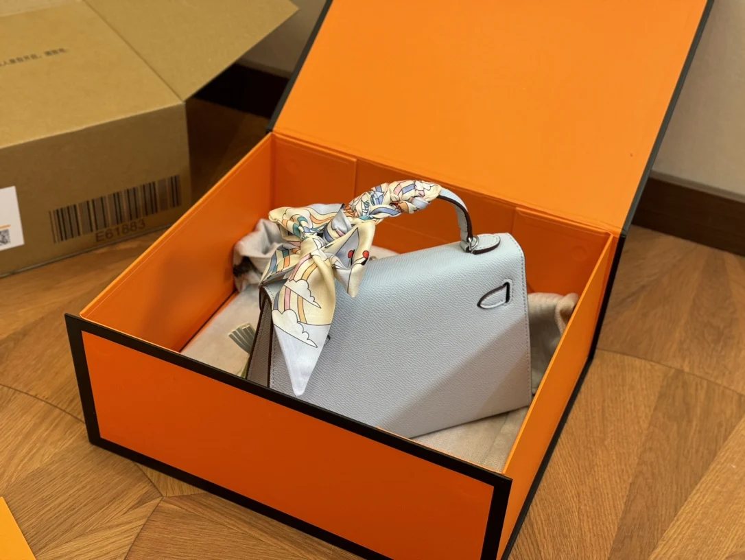 Hermes style replica 1:1 kelly generation haze blue silver buckle