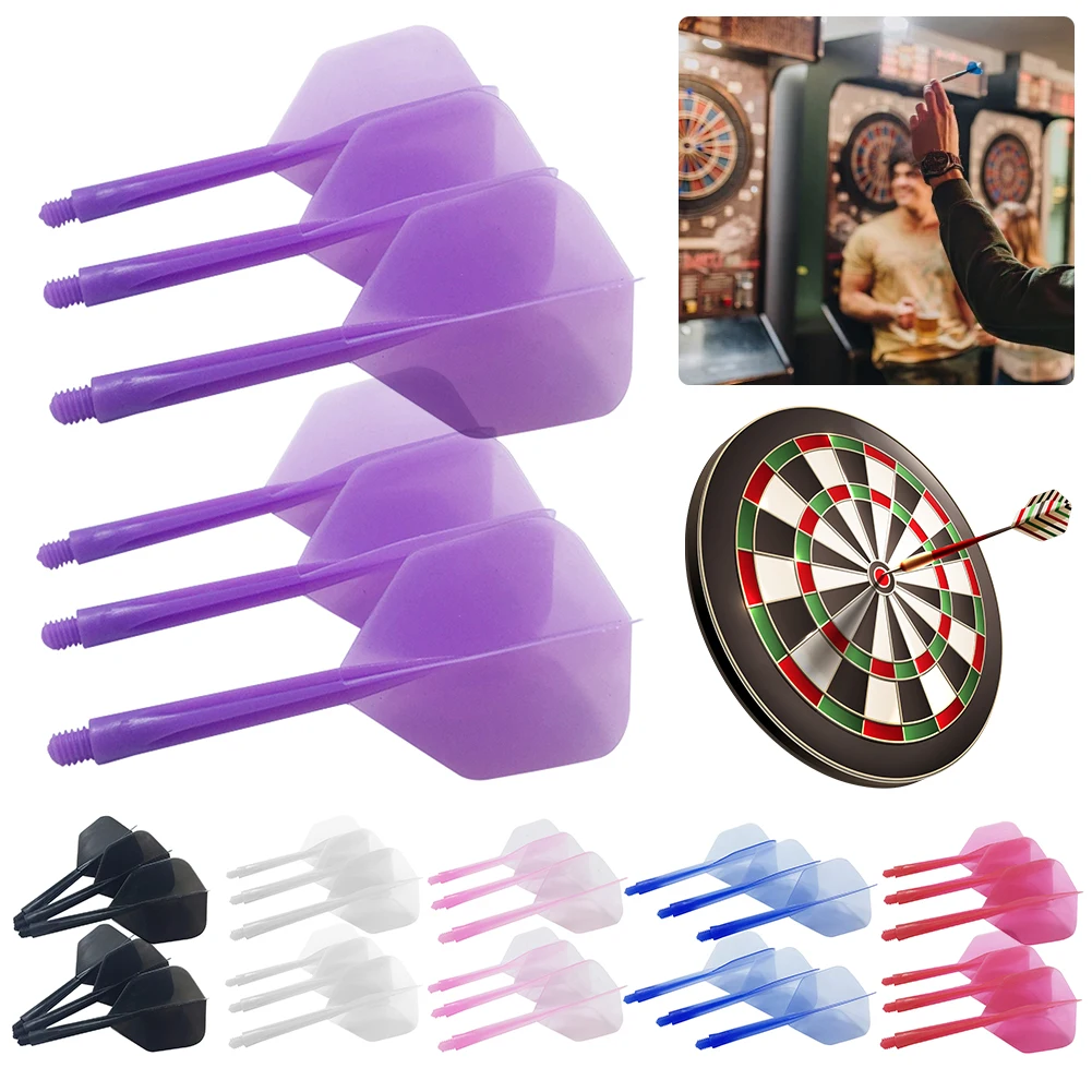 6Pcs Integrated Dart Shaft and Flights Standard Shape Integrated Dart Flights and Shafts Anti-Fall  Dart Accessories Kit