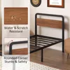 Twin Bed Frames with Mahogany Wood Headboard, 14 Inch Twin Bed Frame No Box Spring Needed Support Up to 2500 lbs, Noise Free 4