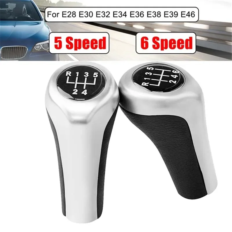 

Silver 5/6 Speed Car Gear Shift Knob For BMW for E46 E53 E60 E61 E63 E65 E81 E82 E83 E87 E90 E91 E92 1356 Series X1 X3 X5