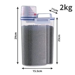 Pet Food Storage Container with Measuring Cup - Moisture-Proof Sealed Jar (2KG white)