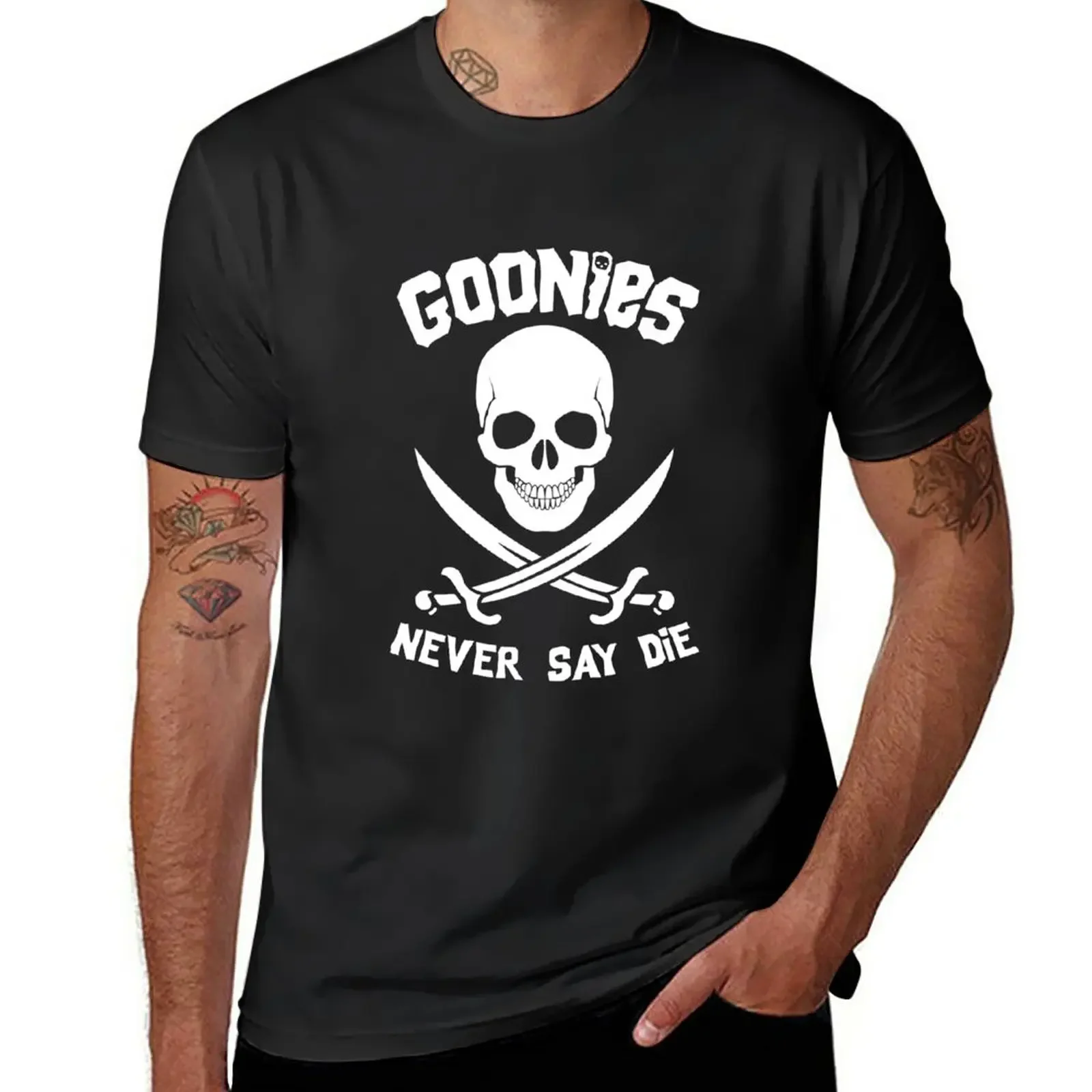 Goonies Never Say Die T-Shirt Cute Tops New Edition Magliette Per Uomo Cotone