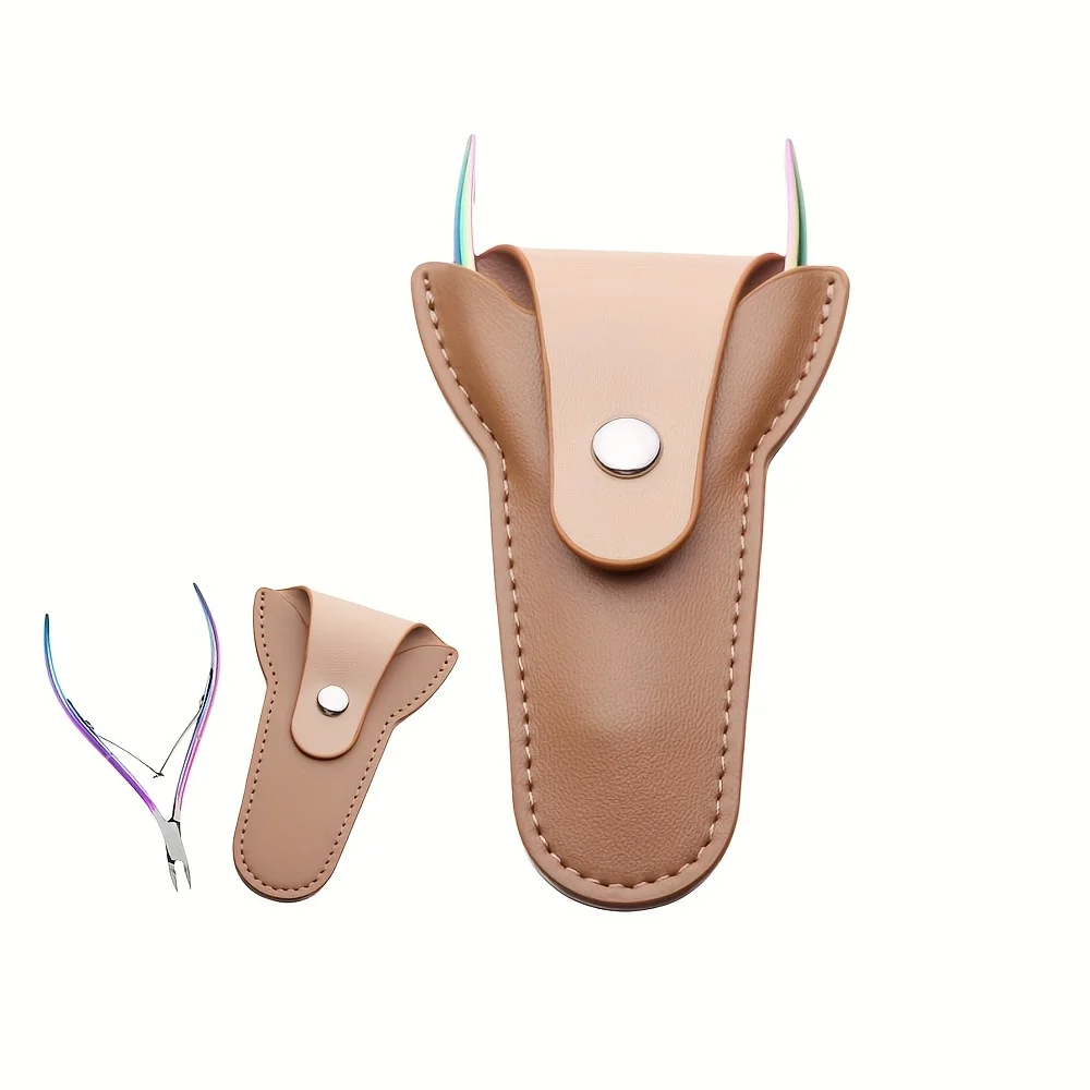 Protective Nail Tool Case Metal Snap Closure Compact Storage for Manicure Scissors Cuticle Nippers Crochet Accessories