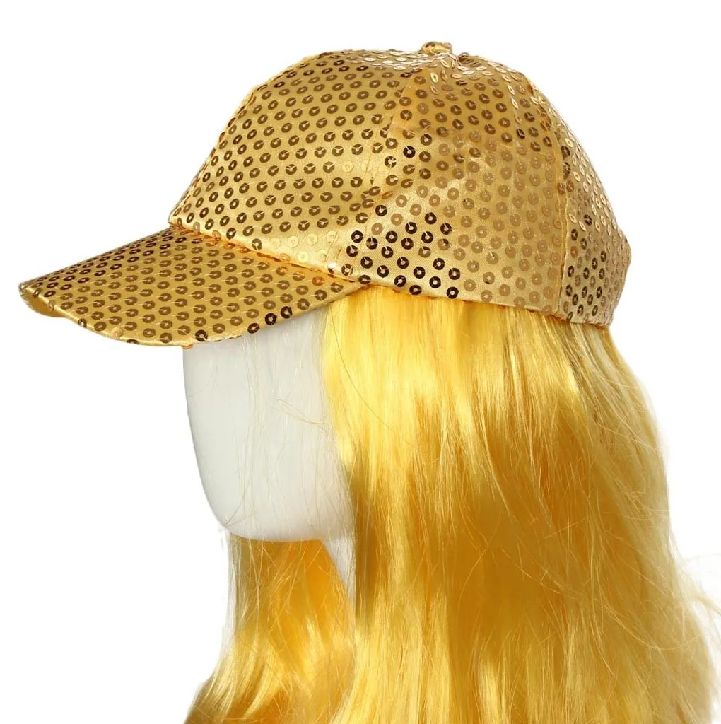 Glitter Sequins Baseball Caps Sequins Sun beach Fashion accessories Unisex Pure Color Snapback Hats Baseball Caps Yellow Black