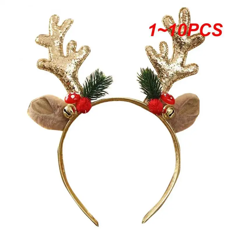 1~10PCS Christmas Headbands Sequins Reindeer Antlers Ears Hair Clips for Women Girl Halloween Party Cosplay Light Headdress hair accessories hair clips hair headband deer ears headgear